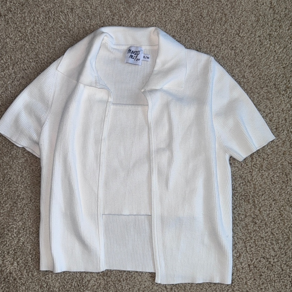 Princess Polly white tube top and sweater set